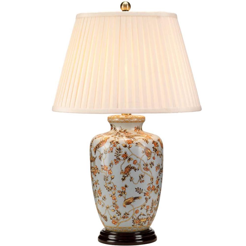 mediterran keramia klasszikus kinai porcelan asztali lampa leveles elegans luxus komod ejjeliszekreny halsozoba vilagitas lampak lameridiana mintas textil lampaernyo.jpg